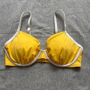 Shade & Shore Yellow and Gray Bikini Top